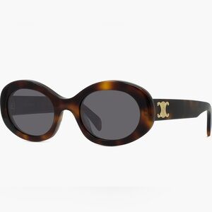Celine Triomphe Oval Sunglasses Havana Brown CL40194U